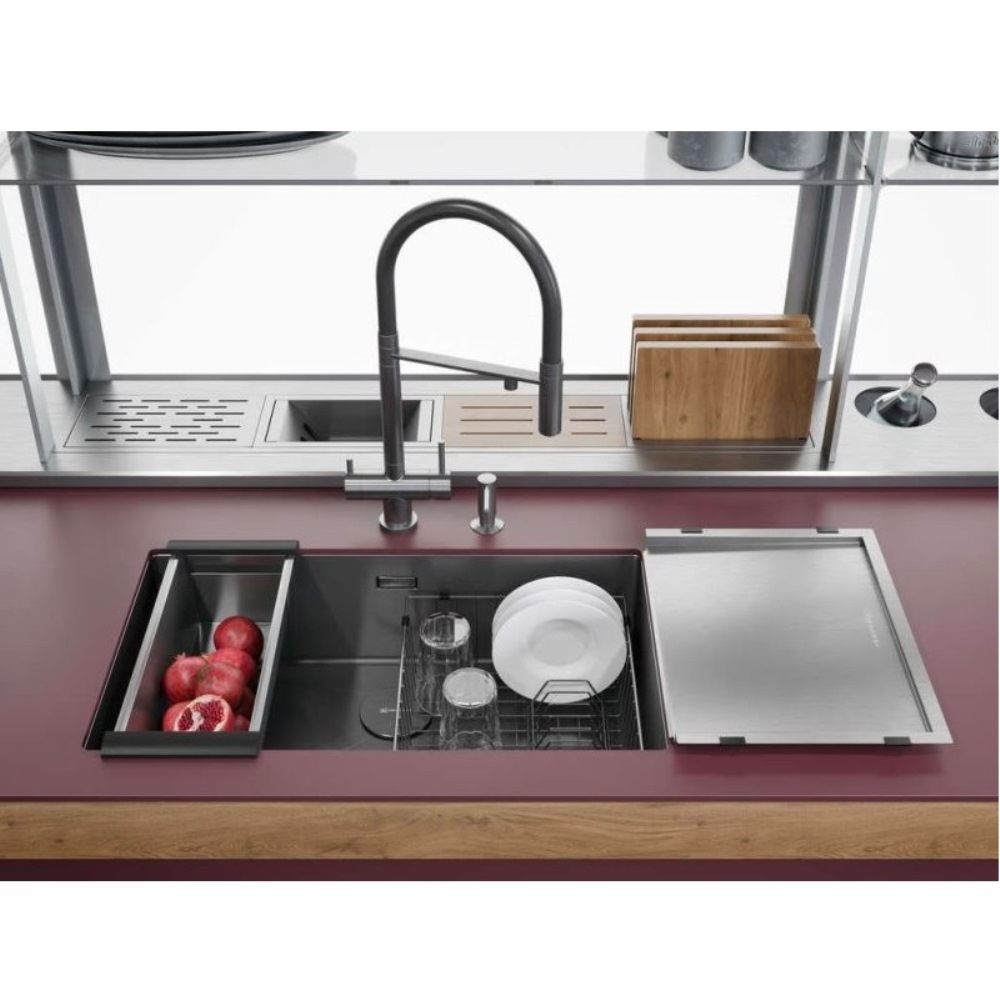 Мойка кухонная Omoikiri Taki 74 Вороненая сталь 4993498 — изображение 3